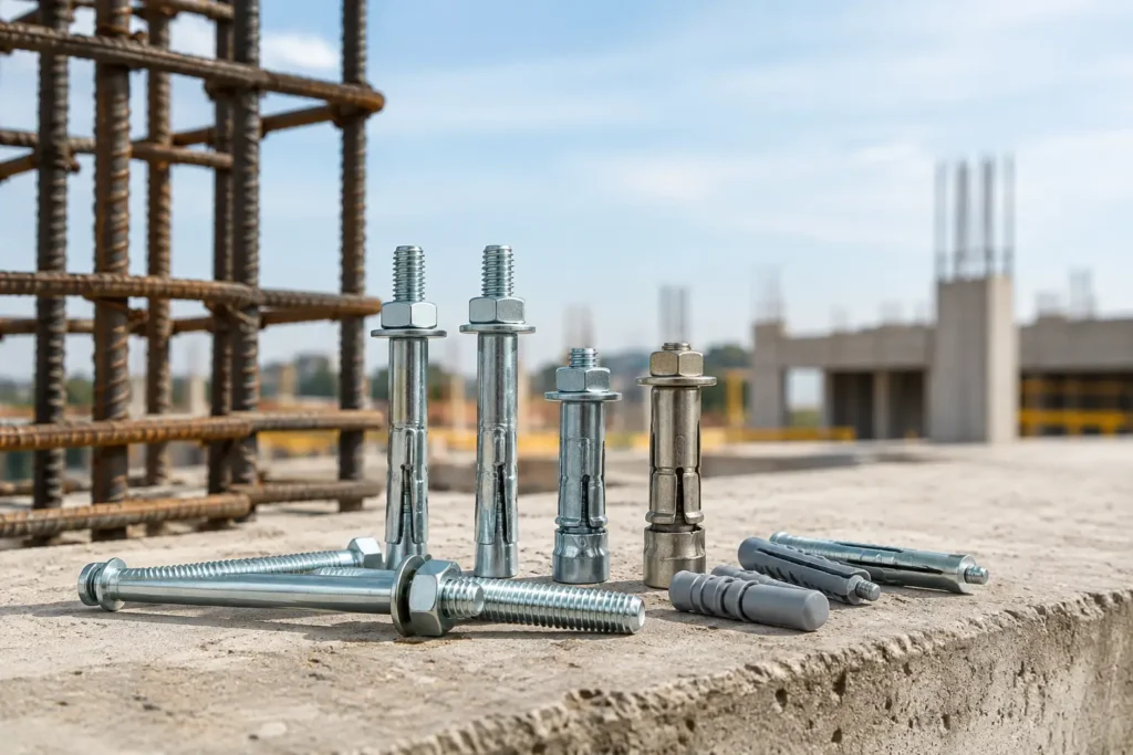 Fixadores para concreto armado na obra