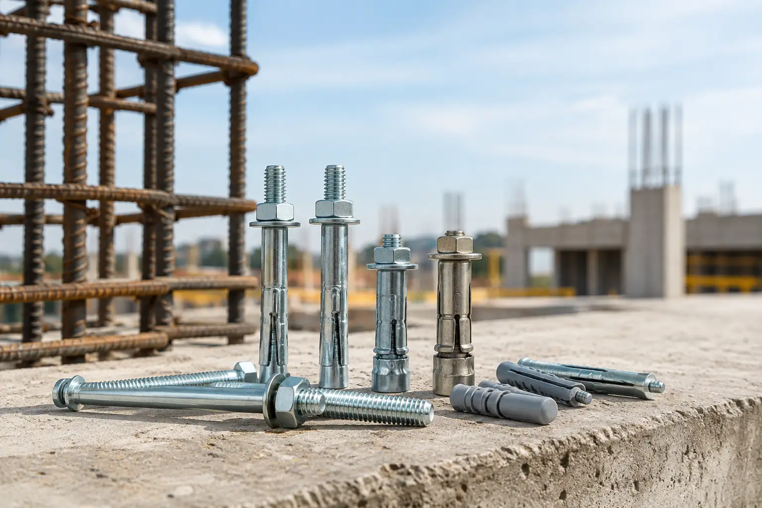Fixadores para concreto armado na obra